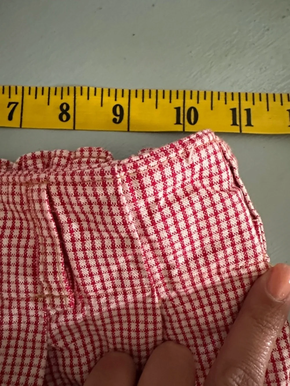 Simply Barbara Vintage Red White Gingham Cotton Pants Small Prairie Cottagecore